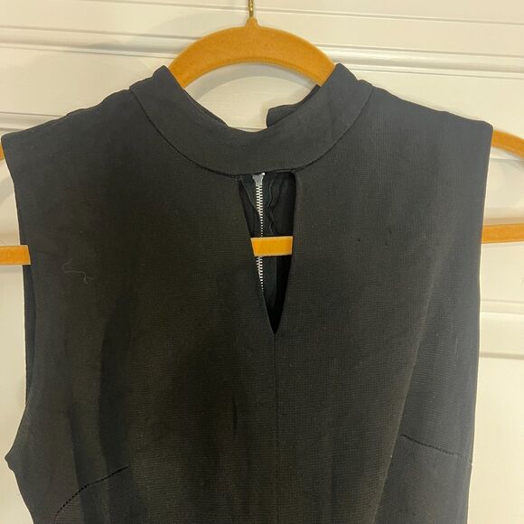 VTG Early 60s Mod Mini Dress Black Keyhole Purple Flower Print Swirl Skirt Belt - Picture 4 of 16